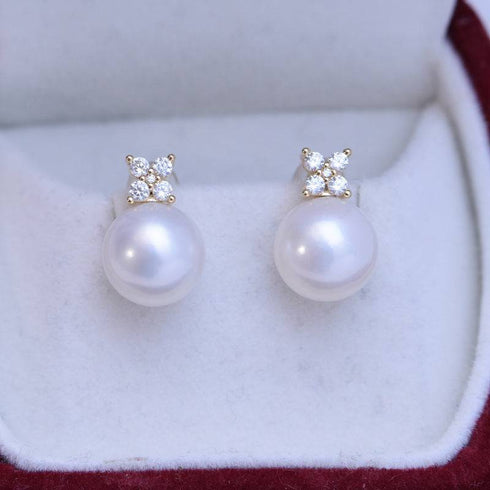 10-11mm Freshwater Pearl Shiny Earrings - House Of Pearls